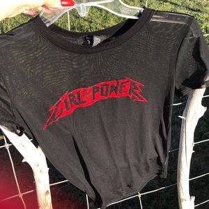 Black mesh juniors top